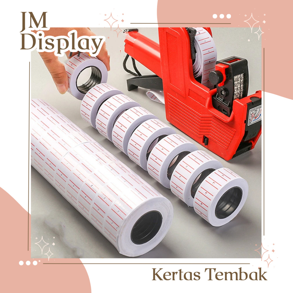 

Refill Isi ulang/Kertas Tembak Isi Ulang/Kertas Label Harga Isi Ulang 1 baris dan 2 Baris