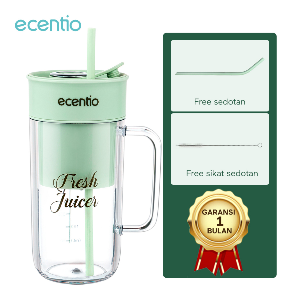 [Hadiah Gratis] ecentio Blender Juicer Portable 330ml Mini jus 8 Mata Pisau USB Blender Cangkir Multifungsi Electric Mixer/Ice Crusher/ Blender Jus/Penggiling  Kopi/ Food Chopper