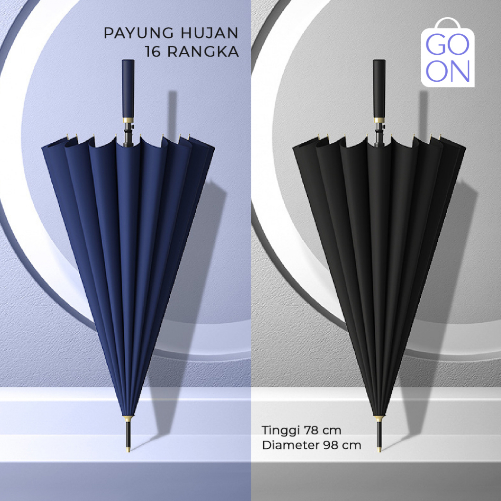 GO ONLINE Payung Hujan 16 Rangka Ukuran Lebar Diameter 98 cm | Payung Kokoh