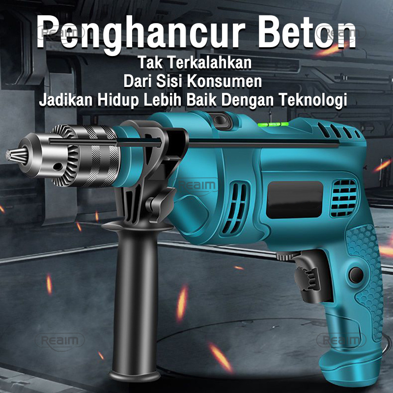 Reaim Mesin Bor Listrik 2 Arah Bolak Balik 13MM Impact Drill Listrik Tipe 10-3 / Electric Drill Reversable 700 W Bor beton Bor besi Bor kayu kualitas terbaik dikelasnya putaran bolak balik Mesin Bor Tangan Mesin