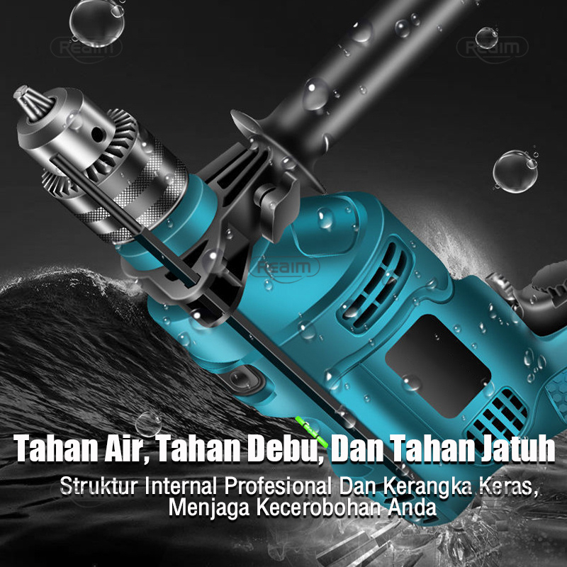 Reaim Mesin Bor Listrik 2 Arah Bolak Balik 13MM Impact Drill Listrik Tipe 10-3 / Electric Drill Reversable 700 W Bor beton Bor besi Bor kayu kualitas terbaik dikelasnya putaran bolak balik Mesin Bor Tangan Mesin