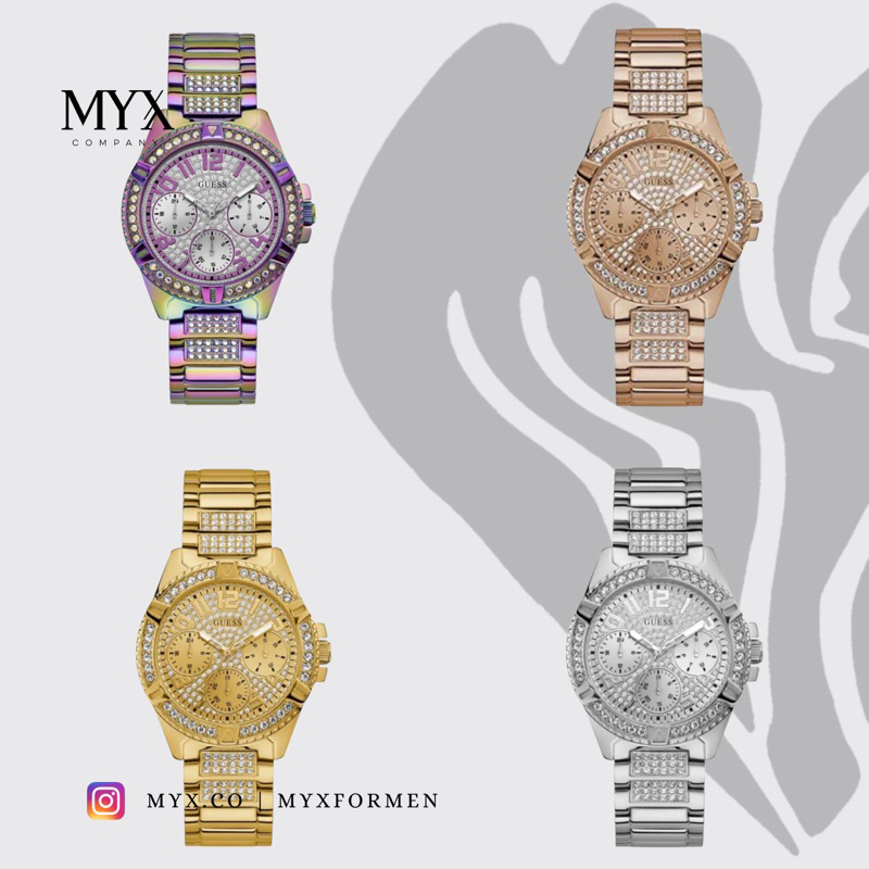 JAM TANGAN WANITA GUE55 RAINBOW SWAROVSKI