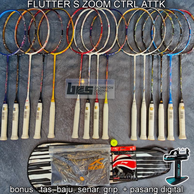 Raket Badminton HUNDRED FLUTTER S ATTK CTRL ZOOM 32LBS HNDRD Attack Control Zoom Original