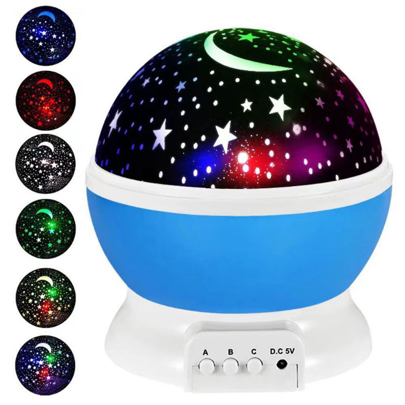 Lampu Tidur Hias Unik Dengan Model Proyektor Motif Bulan Bintang Sky Galaxy