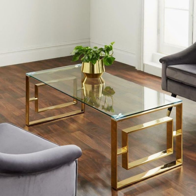 meja tamu  minimalis modern bahan besi