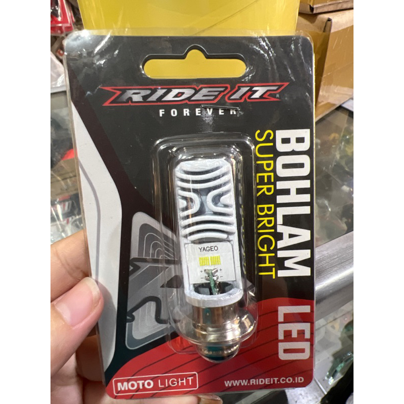 Lampu LED Utama Depan 2 Led Motor Bebek dan Matic Soket H6 Led 2 Sisi PnP - Putih merk RIDE-IT