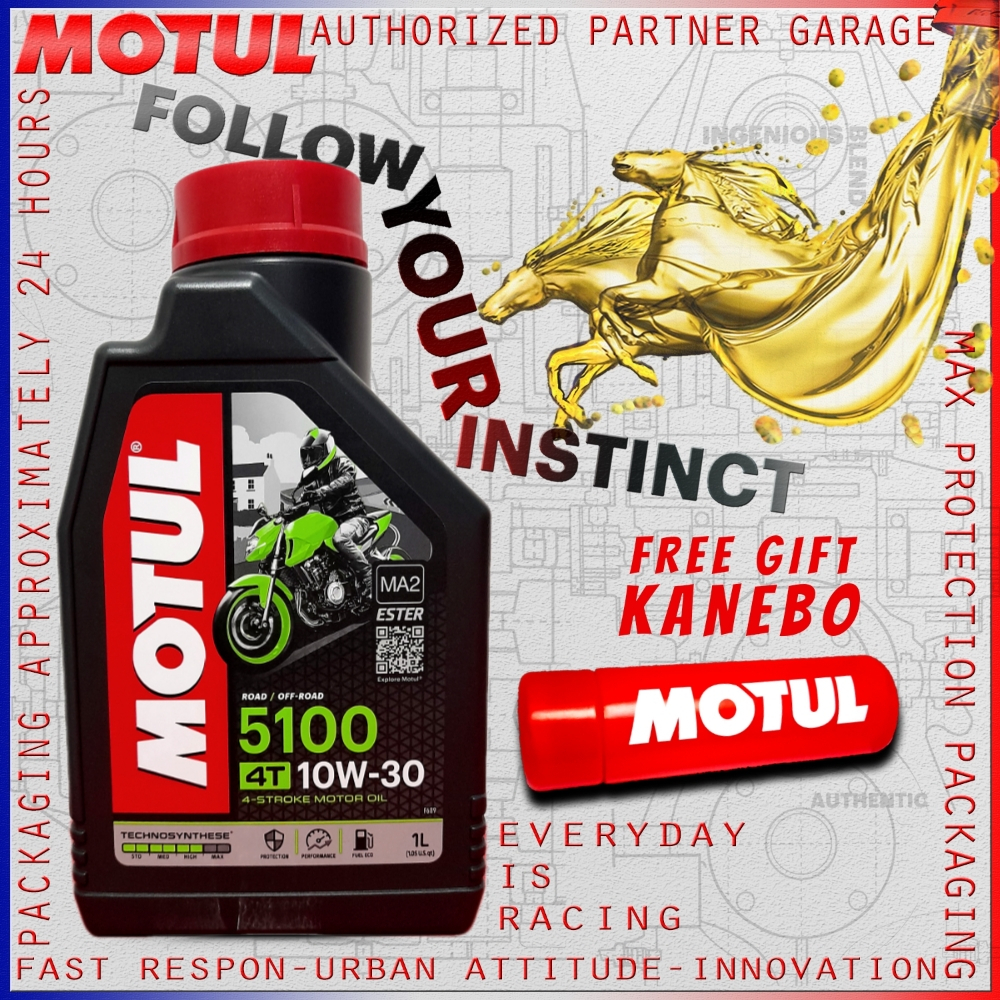 MOTUL 5100 4T 10W40 / 15W50 / 10W30 1000ml OLI MOTOR ESTER IMPORT ORIGINAL TERMURAH SE-INDONESIA BONUS KANEBO atau GANTUNGAN KUNCI