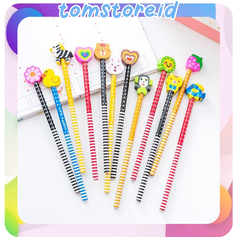 

TOMSTORE.ID Pensil Penghapus / Pensil Karakter + Penghapus Pensil Lucu / Pensi Ada Penghapus Karakter Unik Lucu / Pensil Fancy Souvernir S060