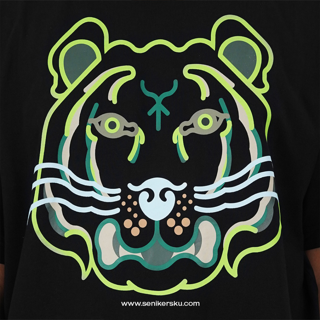 Kenzo Tiger Print Green Blue Black Tee