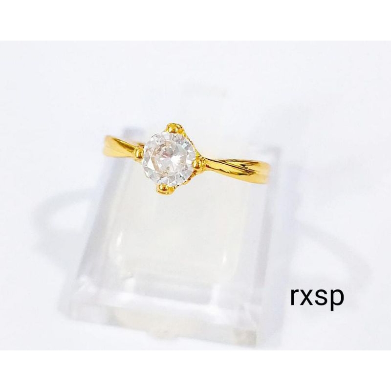 Cincin warna emas 24 k lapis kristal impor ada 6motif ,mewah bisa dipakai harian