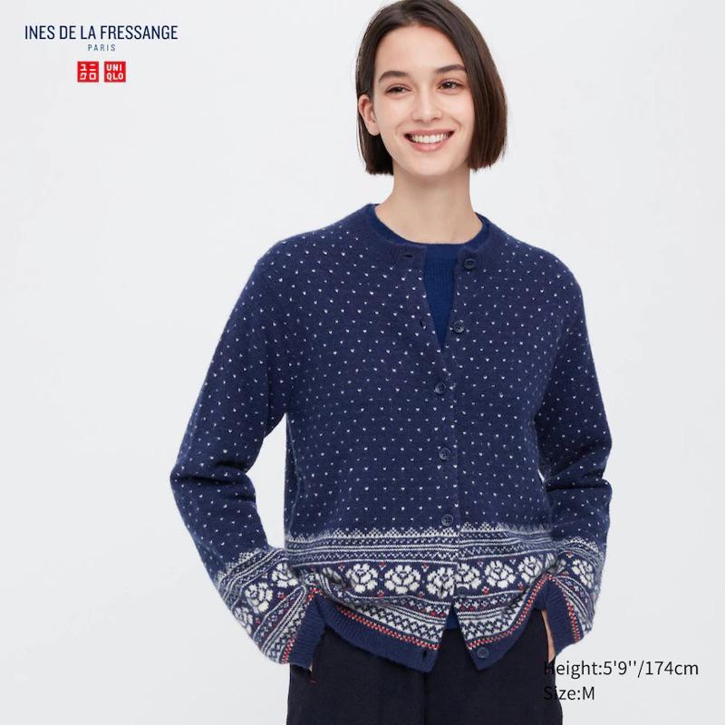 Cardigan Uniqlo Jacquard Ines De La Fressange