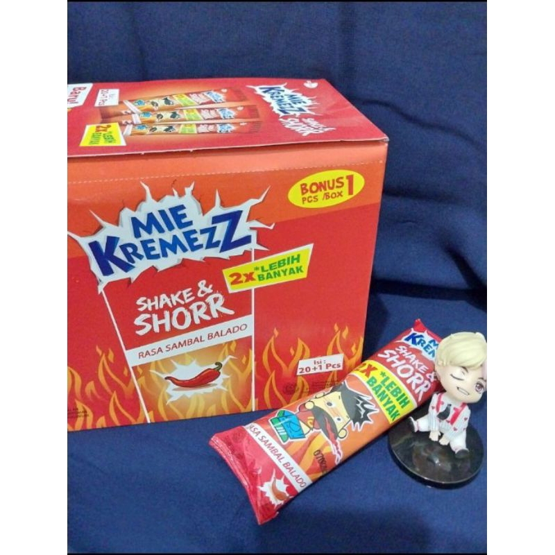 

MIE KREMEZZ SHAKE & SHORR RASA SAMBAL BALADO FKS FOOD JAJANAN ANAK isi 21 pcs