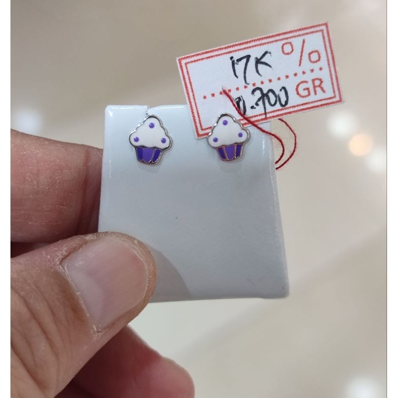 Anting emas 75 cupcake