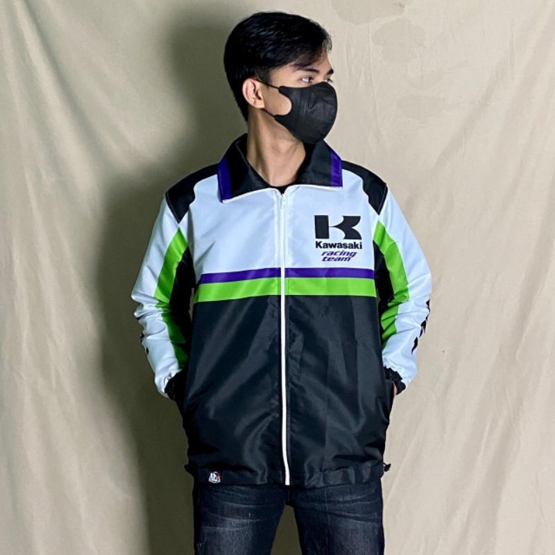 Jaket vintage 90s kawasaki racing team for touring sunmori