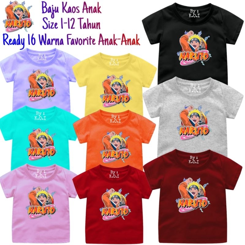KOI - Baju kaos Anak Cowok 1-12 Terbaru Atasan NARUTO