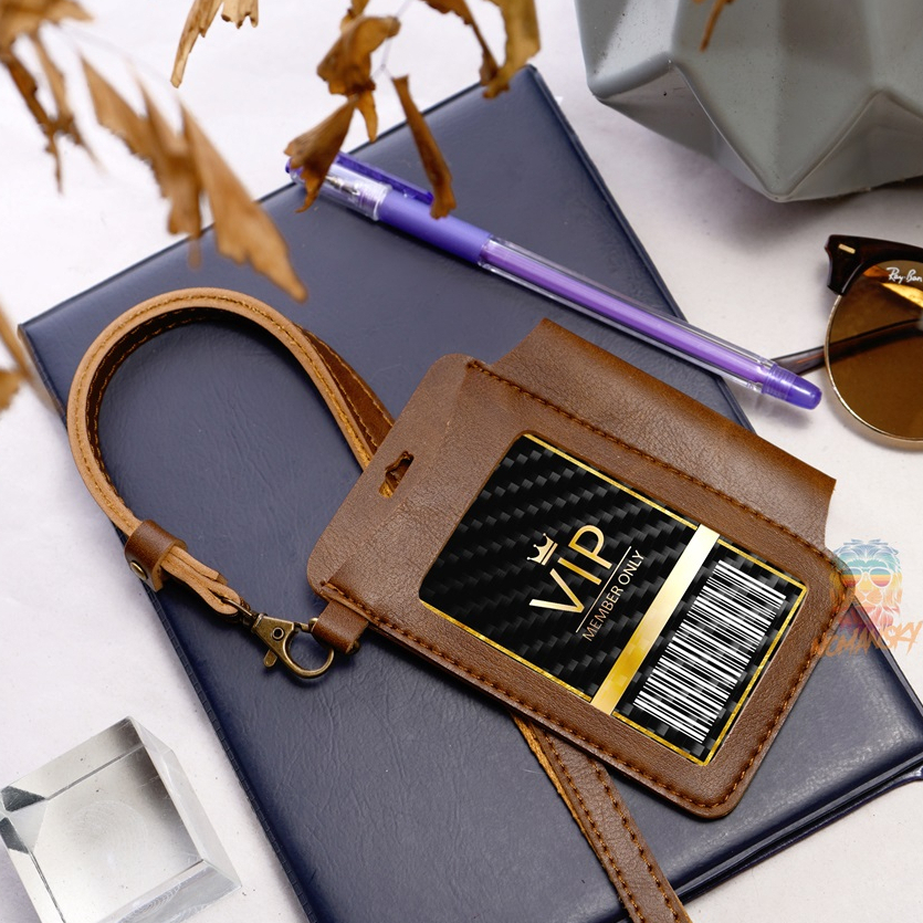 

RK Id card holder kulit / card holder / name tag holder Tempat Pulpen