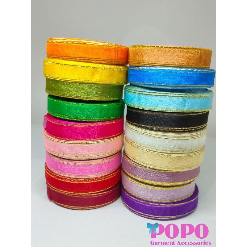 pita organdi ukuran 1.2cm per Roll ( -/+20yard ) Rp5000