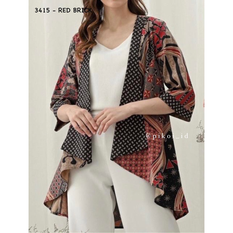 Cardigan panjang batik wanita modern lengan panjang / long cardi batik / long outer kantor 281 164