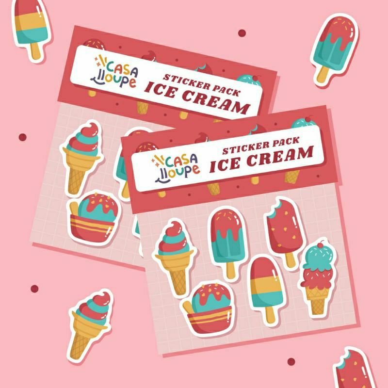 

Ice Cream Sticker Set - Die Cut Sticker | Stiker set | Sticker Matte Doff
