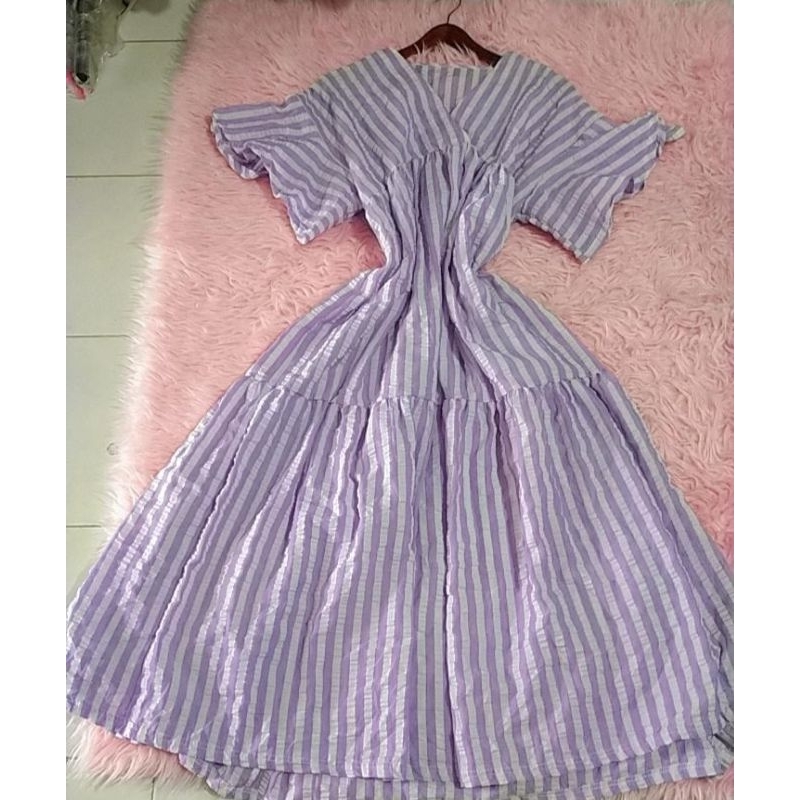 Dress Korea Liris Ungu