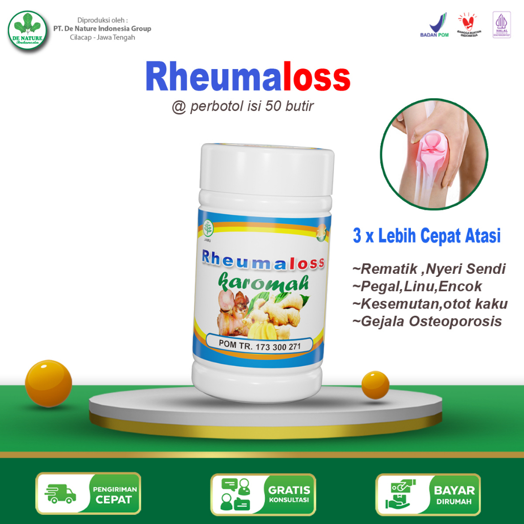 Obat Rematik Sakit persendian pegal linu kesemutan tangan kaki encok gejala asam urat Reumaloss De n