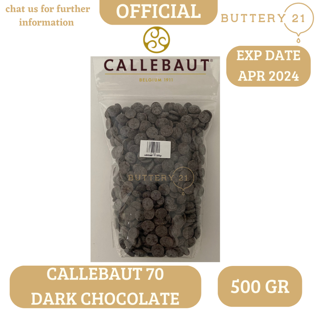 

REPACK 500 GR CALLEBAUT 70,5% DARK CHOCOLATE COUVERTURE COKELAT