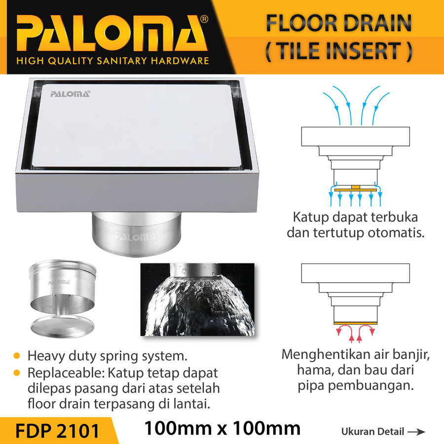 Paloma Floor Drain Strainer Saringan Got Kamar Mandi Anti Bau FDP 2101