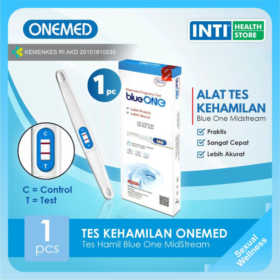 Onemed | Tes Hamil Blue One MidStream Isi 1 | Tes Kehamilan Onemed