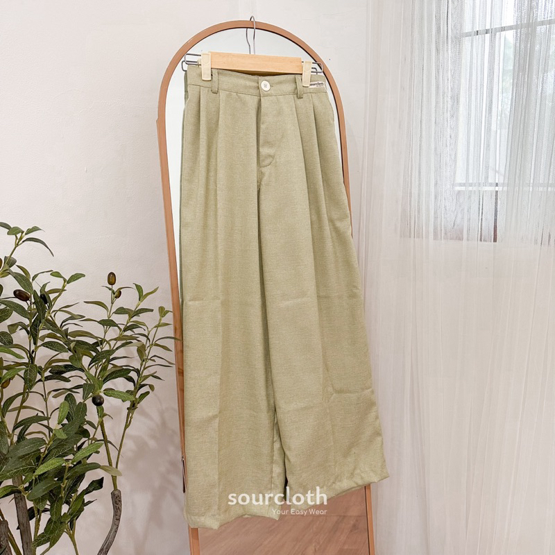 Basic Highwaist Pants - Celana Kulot Panjang Lebar Bahan Katun Adem