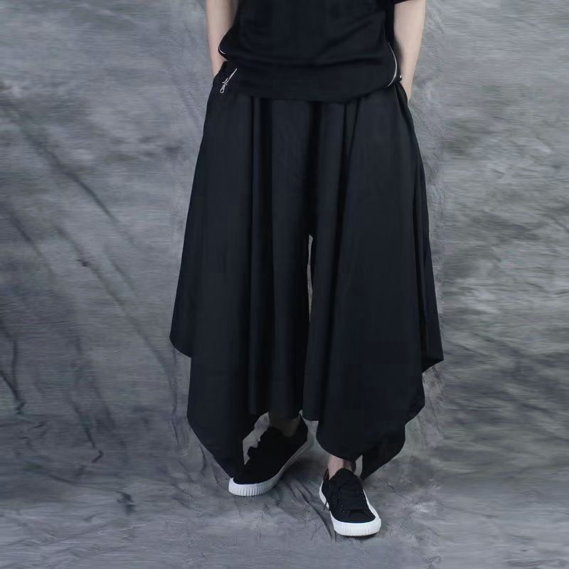 HITAM NON-MAINSTREAM ELEMENTS INS HANG UP BIG PANTS PERSONALITY TREND MEN'S LOOSE PANT HARLAN PANTS