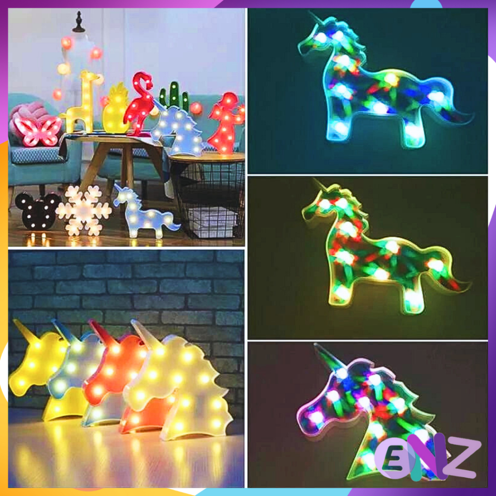 ENZ ® Lampu Tidur LED karakter UNICORN IMPORT / Lampu Hias Tumblr Aesthetic O1002