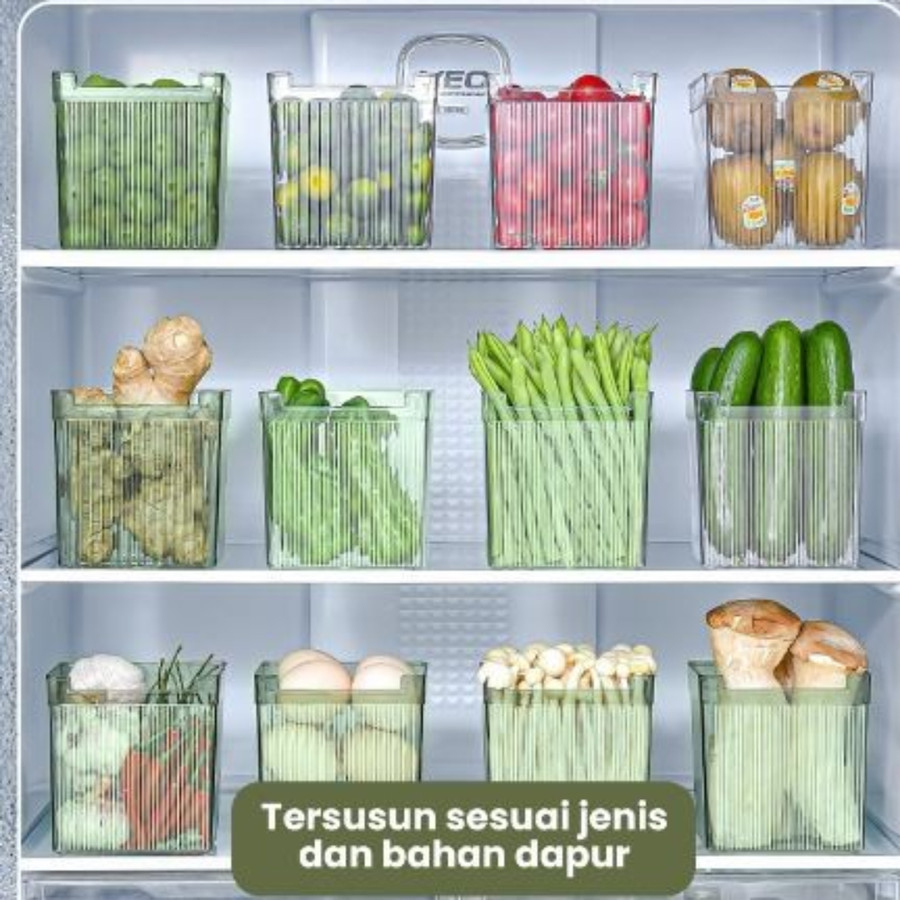Organizer Kulkas - Kotak Penyimpanan kulkas - Kotak Sayur Kulkas - Tempat penyimpanan makanan