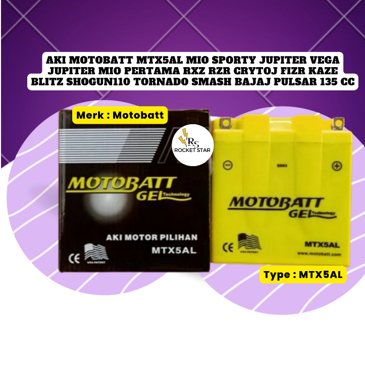 AKI MOTOBATT Mio Sporty Jupiter MTX5AL