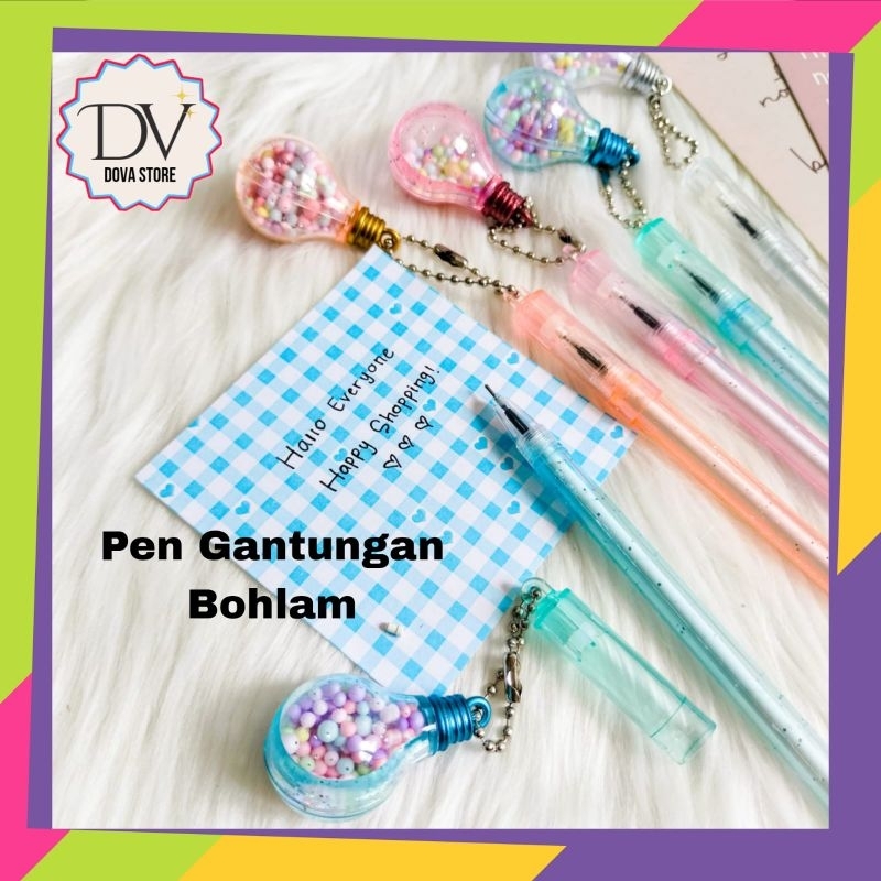 

PULPEN GANTUNGAN LAMPU BOHLAM PEN GEL WARNA LUCU