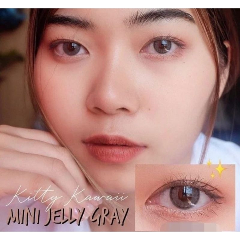 Softlens Kitty Kawaii Mini Jelly Gray / Grey / Abu Normal Minus Beda Minus