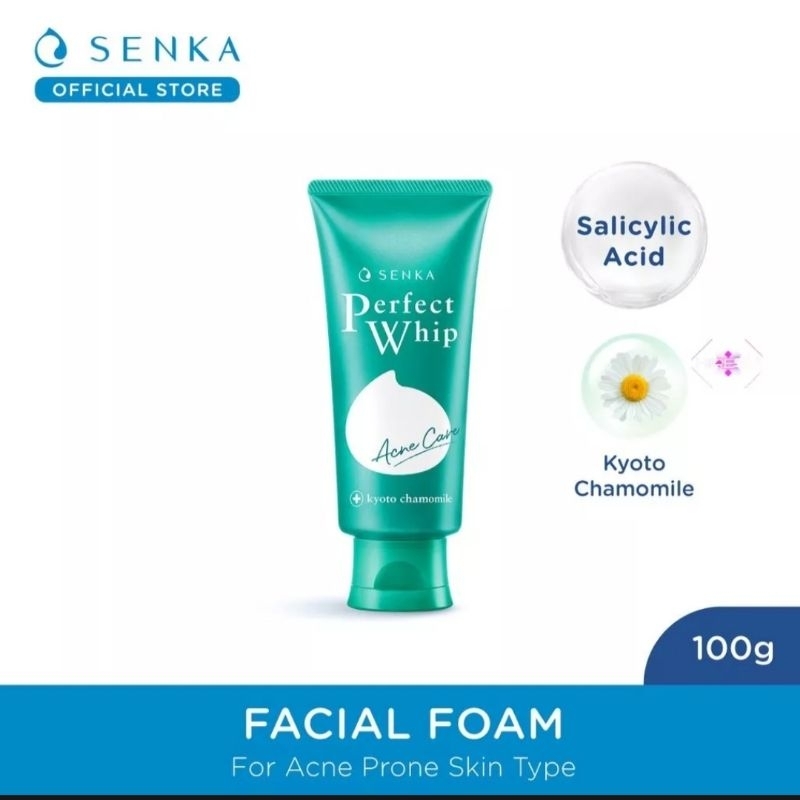 SENKA Facial Foam Perfect Whip, Vibrant White, White Clay, Fresh, Acne Care Facial Foam