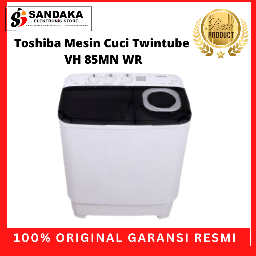 Mesin Cuci Toshiba TwinTube VH 85MN WR 2 Tabung 7,5 Kg