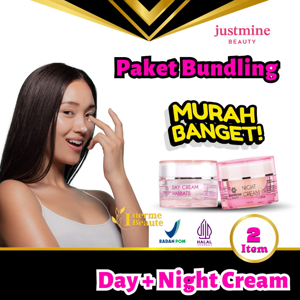 Bundling Eceran Night Cream Klinik dan Day Cream Habbats Justmine Beauty | Combo Day Night Cream