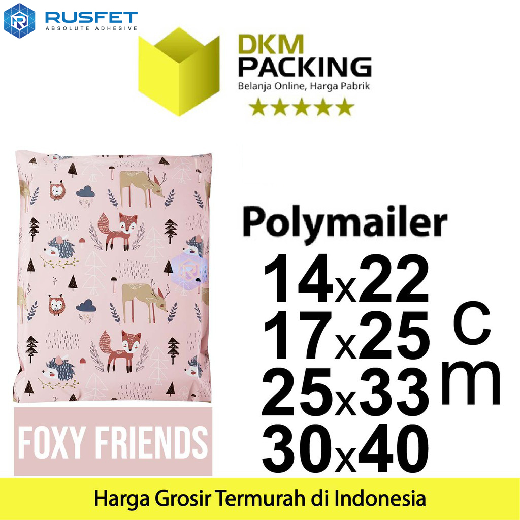 

Polymailer Polimailer Amplop Plastik Packing Motif Fox RUSFET PREMIUM /SATUAN