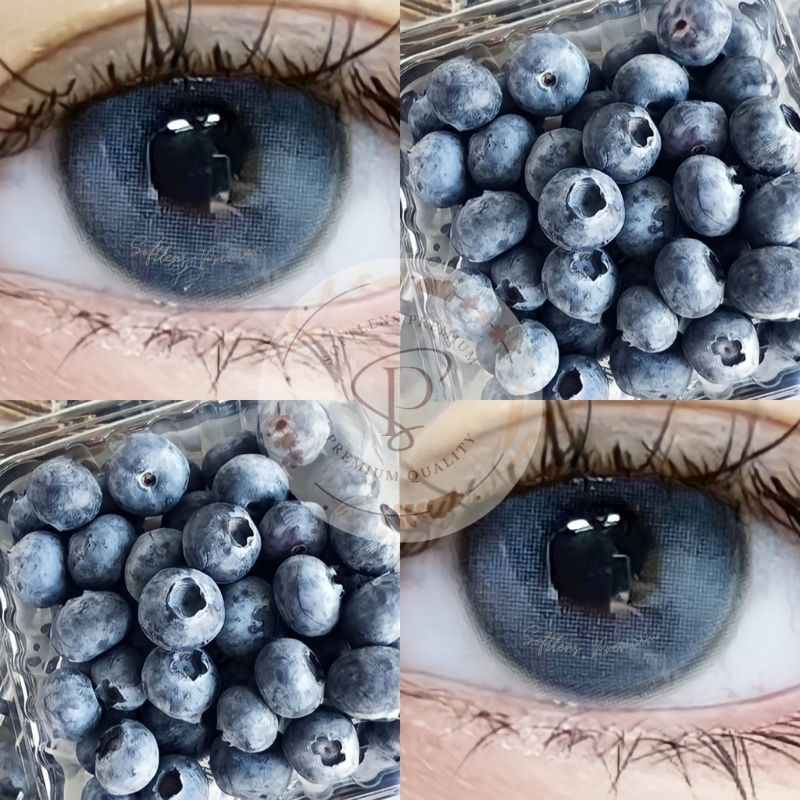 Softlens Blue Kulit Sawo Matang Diameter 14.5 mm | Softlens Blue Natural | Softlens Biru Gelap | Sof