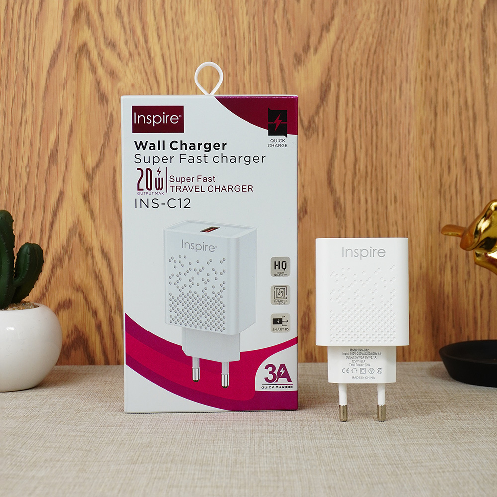 ADAPTOR CHARGER KEPALA CHARGER FAST CHARGING INSPIRE C12 20 WATT ADAPTOR CHARGER INSPIRE HEAD TC INSPIRE C12 20W