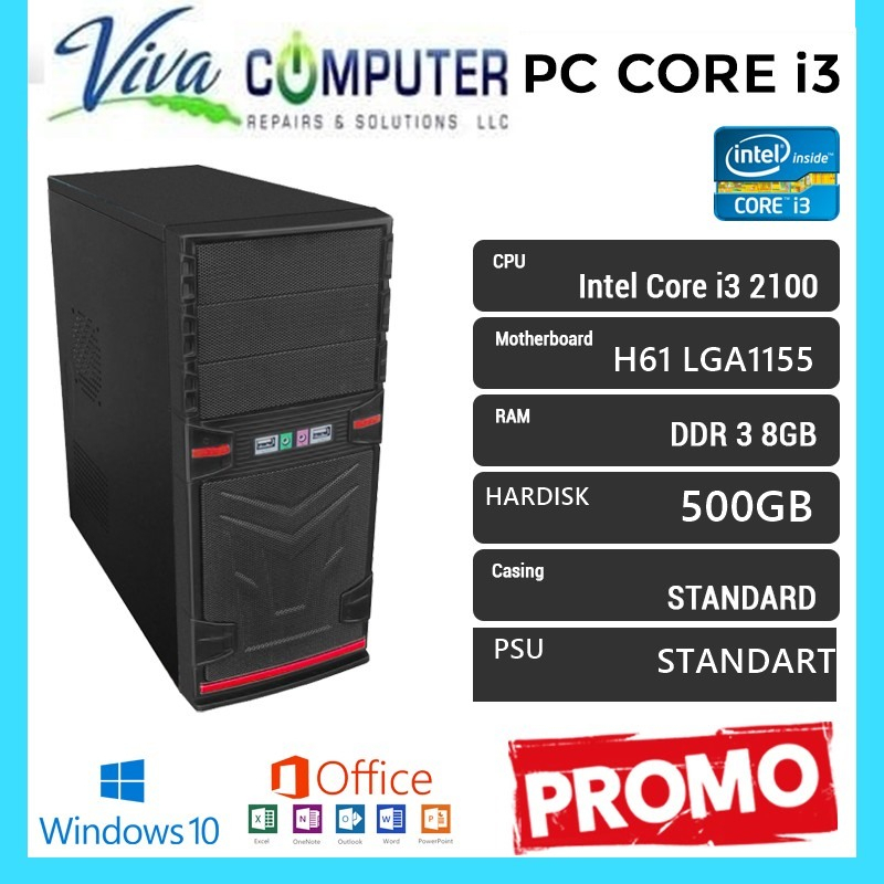 SET PC i3 2100 RAM 8GB HDD 500GB / PAKETAN PC intel core i3 RAM 8GB