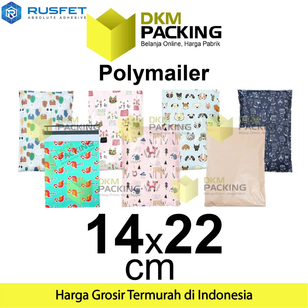 

Amplop Plastik Packing 14x22cm Polimailer RUSFET Polymailer PREMIUM TERMURAH / SATUAN