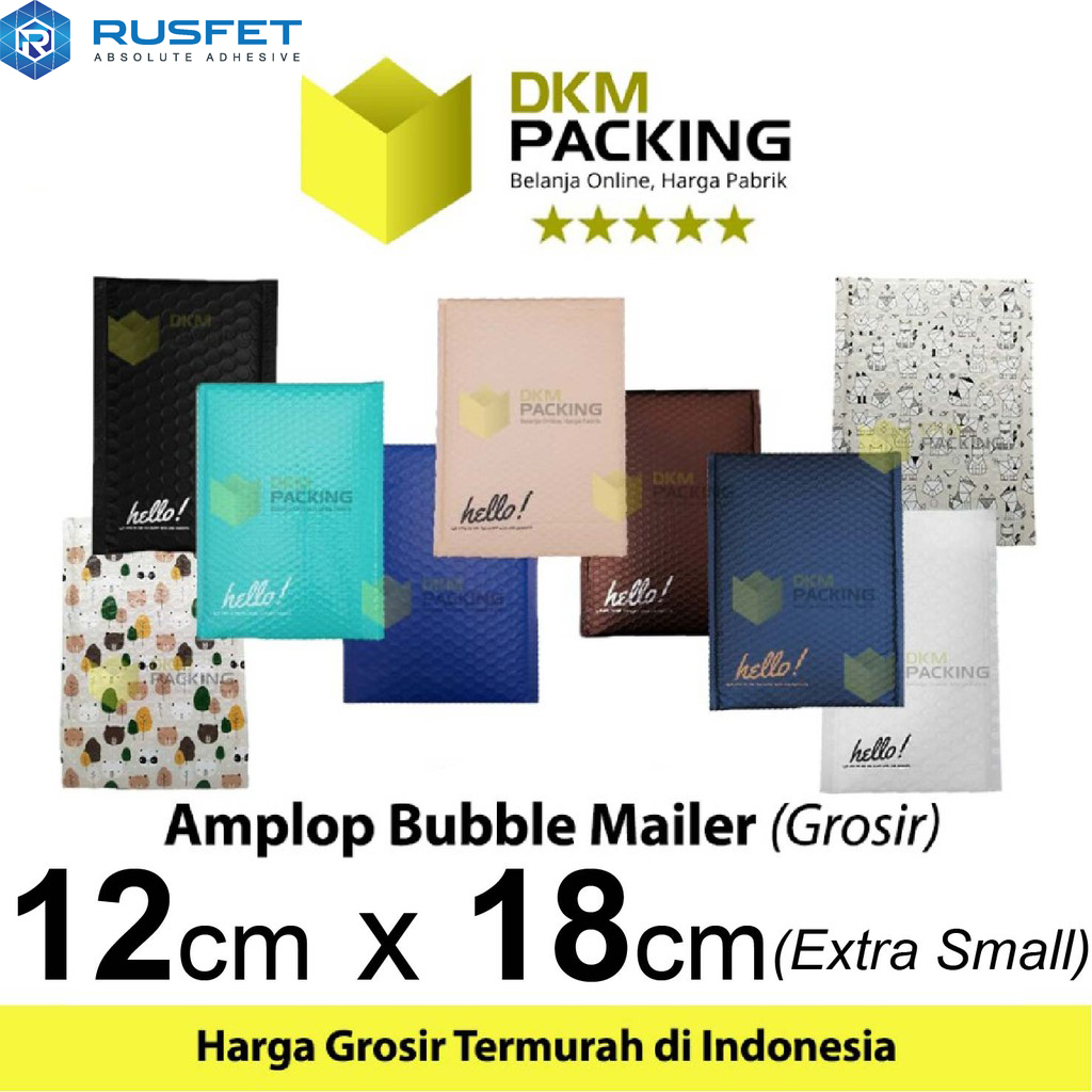 

AMPLOP BUBBLE MAILER XTRA SMALL 12x18cm WRAP ENVELOPE RUSFET PREMIUM /SATUAN