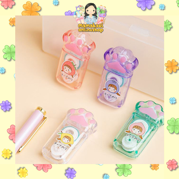 

glue tape fruitpaw lucu lem roll lem kertas adhesived double sided tape DIY scrapbook journal bujo kits MK1257