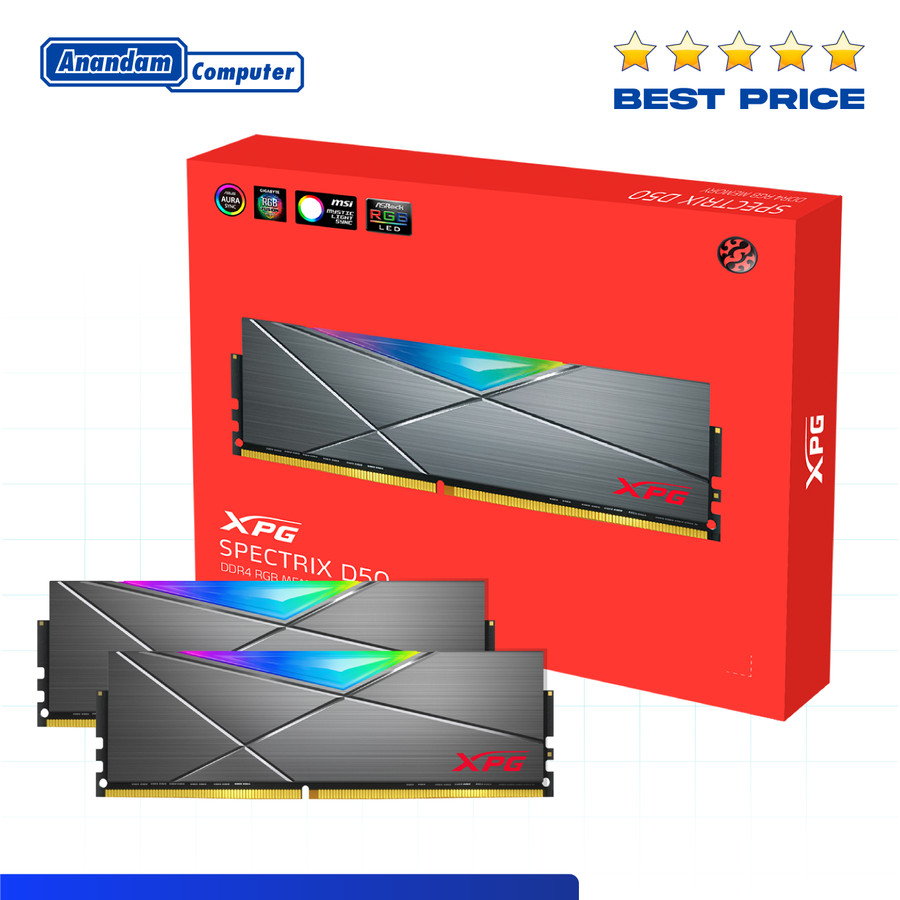 ADATA XPG SPECTRIX D50 Grey DDR4 16GB (2x8GB) RGB 3200MHz