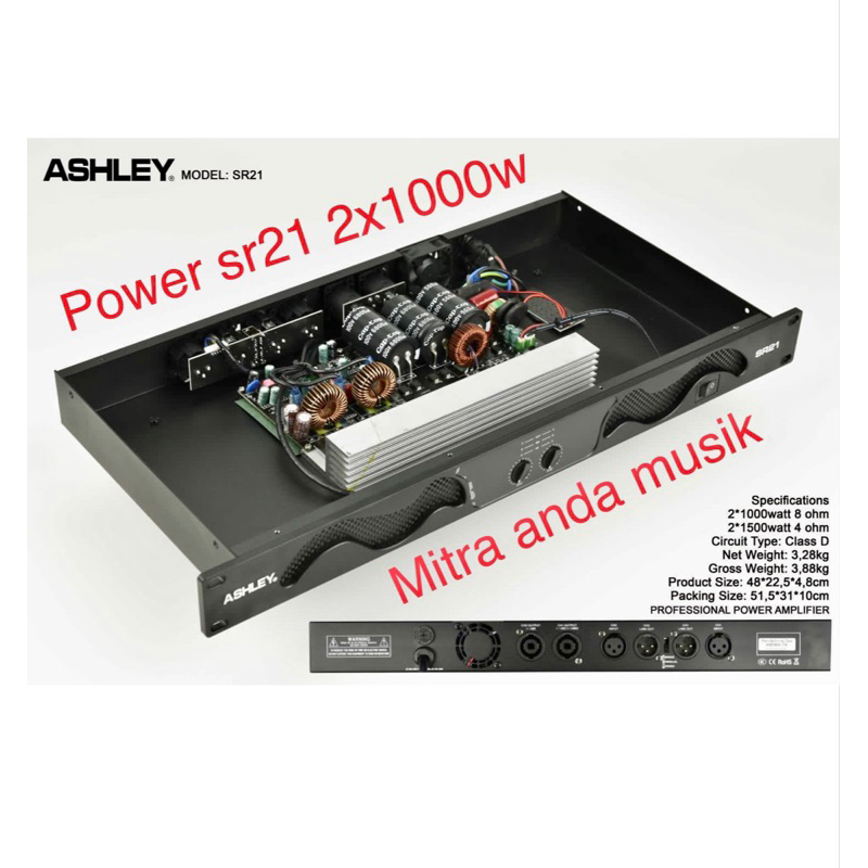 Power amplifier ashley sr1000 2x1000 watt class D