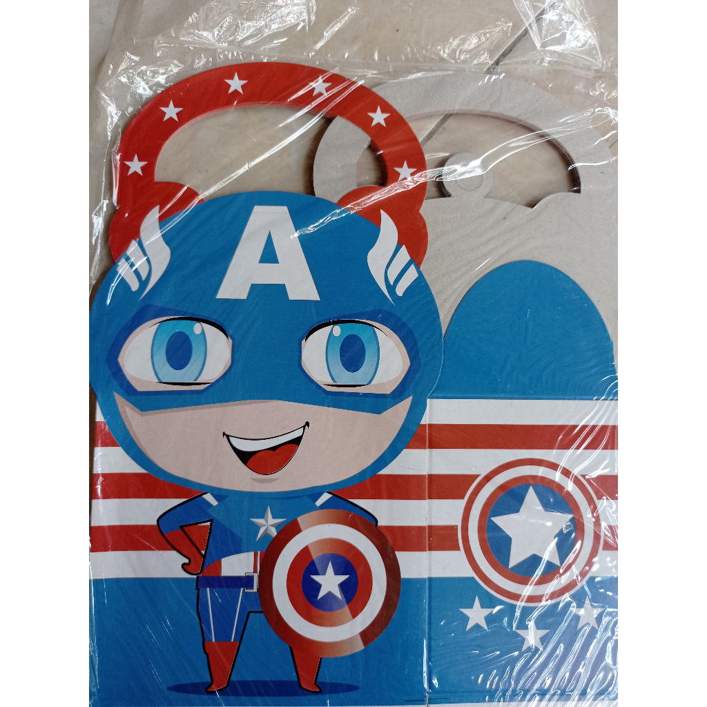 

PAPER BOX SNACK ULANG TAHUN ANAK KARAKTER CAPTAIN AMERICA, BATMAN, SPIDERMAN