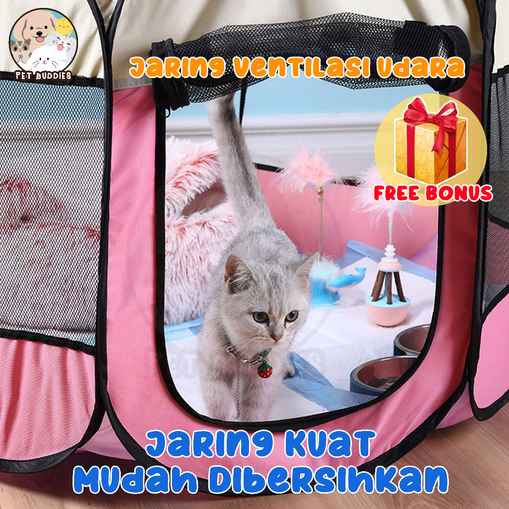 [FREE BONUS]PlayPen Kandang Main Lipat Kucing dan Anjing Foldable Pet Fence