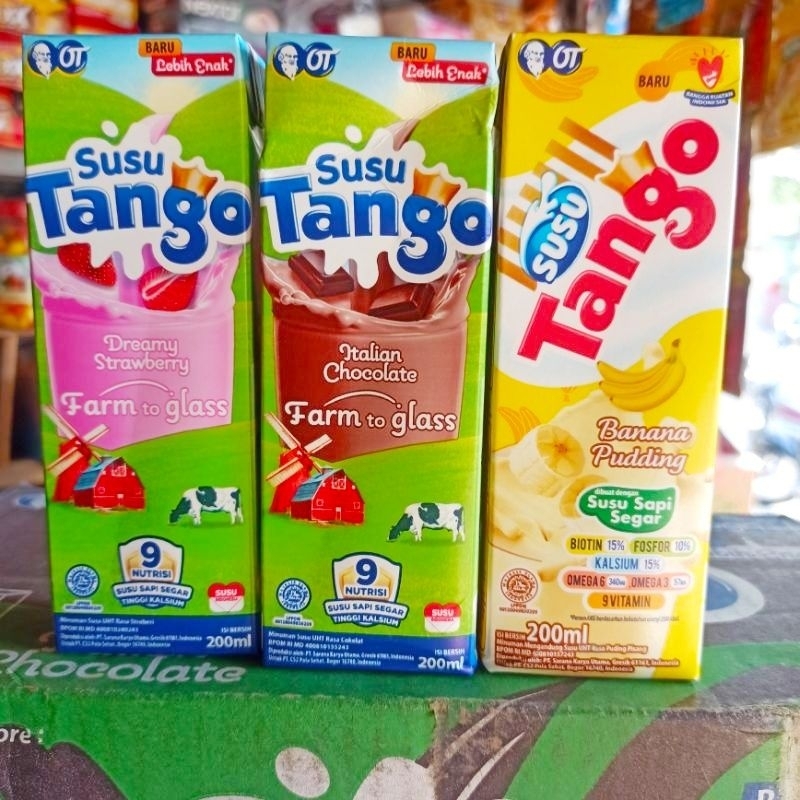 

SUSU TANGO UHT 200ML RASA COKELAT/ STRAWBERRY/ BANANA